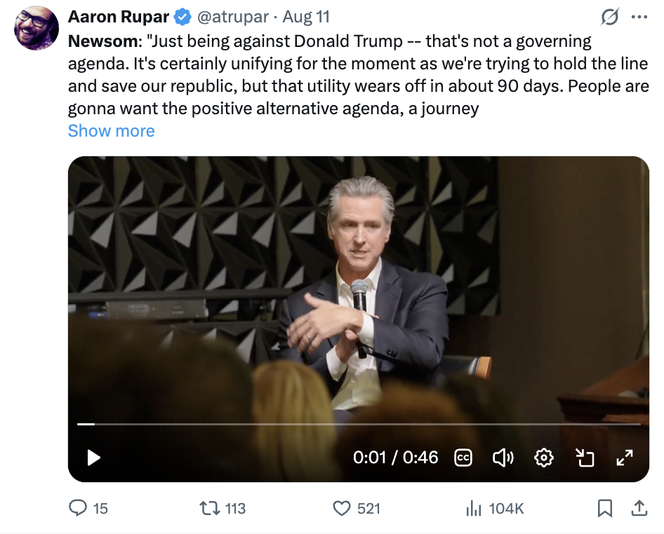 Gavin Newsom falloff